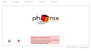 Capture d'écran du site officiel de Phoenix Studio