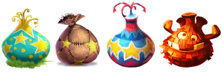 Les quatre premiers types de Lamp-o-Lums.