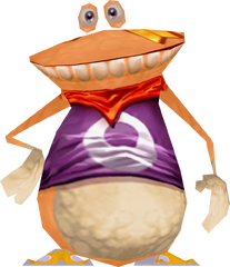 Vue détaillée de la première skin de Globox dans Rayman M.