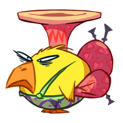 Un oiseau souffleur.