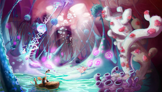 Le même concept art de la Caverne Organique, sans le cadre indiquant son nom.