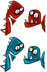 Des petits piranhas de Rayman Origins.