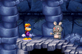 Un Lapin zombie s'avançant vers Rayman.