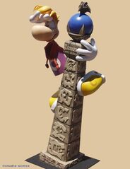 La statue de Rayman dont est tiré l'accessoire.