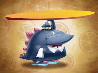 Fond d'écran de dragon serveur dans Rayman Fiesta Run.