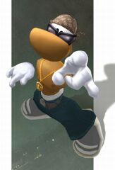Rayman portant le costume Yo.