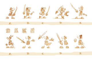 Concept arts de la nouvelle tenue de Rayman dans Rayman Adventures.