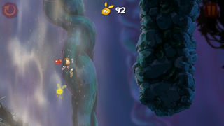 Rayman dans un courant d'air.