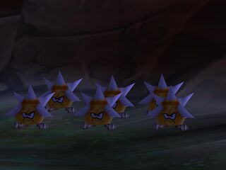 Un groupe de Podocrocs dans la Lande aux Esprits Frappés.