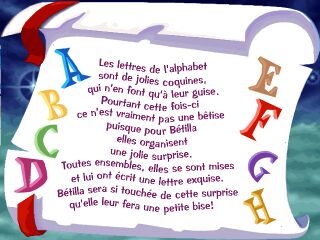 "Les lettres de l'alphabet".
