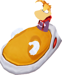 Vue détaillée de Rayman dans une de ses chaussures dans Rayman 3.