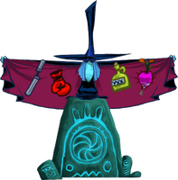 Mr Dark, wie er ursprünglich in Rayman Origins erscheinen sollte. Sein Aussehen wurde für den Magier wiederverwendet, wenn auch mit kleinen Änderungen.