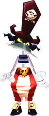 Vue détaillée de la statue de Barbe-Tranchante dans Rayman 3.