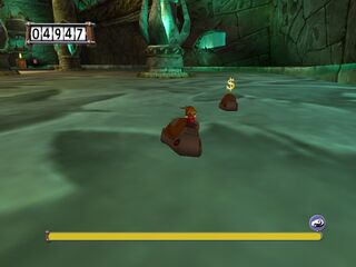 Rayman persiguiendo al Zapato Loco