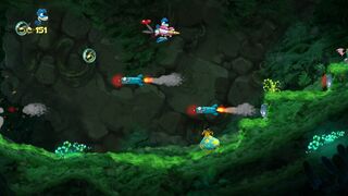 Misiles disparados contra Rayman y el mosquito gigante.