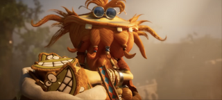Polokus venant en aide avec des biscuits calmants pour rendre docile des dragons.