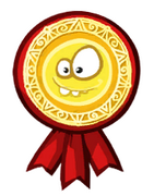 Vue détaillée d'une médaille.