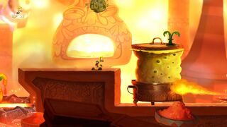 La première zone du niveau, cette fois dans Rayman Legends.