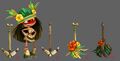 Concept arts d'Amazonia et de son arme.