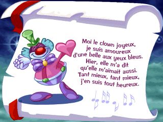 La comptine du clown amoureux et gourmand.