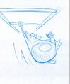 Concept art de Globox suspendu au-dessus du vide.