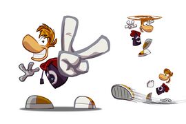 Artworks de Rayman dans Rayman Origins.