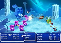 Des Minotaures sur un artwork parodiant les jeux de la série Final Fantasy.
