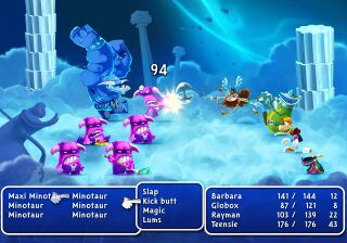 Un Minotaure géant sur un artwork parodiant les jeux de la série Final Fantasy.