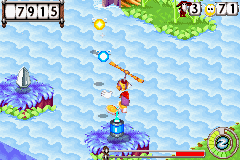 The Throttle Copter can be used to get by the bodies of water.