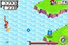 The Throttle Copter is used to get across the bodies of water.