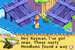 The beginning of the level, where Murfy talks to Rayman about the Infernal Machine.