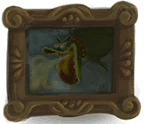 Detailed view of the forest dragon painting from Rayman Adventures