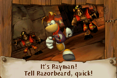 Rayman getting chased by Robo-Pirates.
