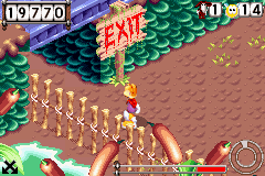 The exit leads to the reunion of Rayman and Globox.