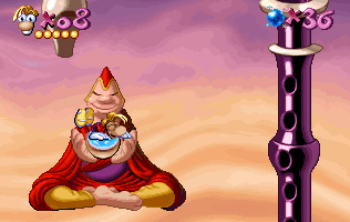 The same Tibetan now holding one blue orb.