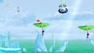 The green umbrellas can be used as platforms.