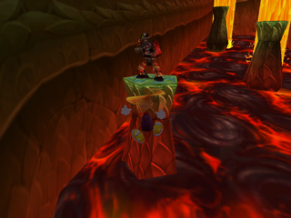 In the Dreamcast version, a red Henchman 800 has been added in beneath the Sanctuary of Rock and Lava.