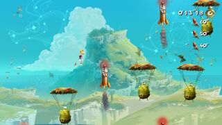 More parachuting toads with orange live missiles shooting upwards.