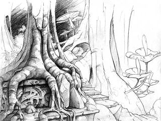 Concept art of Clearleaf Forest.