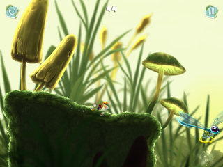Rayman running through the Swamp