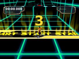 One of the first player's starting positions in Rayman M's Born To Slide