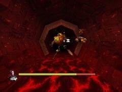 A flying shell during the final battle in the PlayStation version.