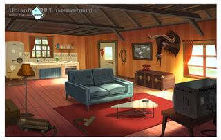 Inside Rayman's house.
