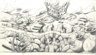 Concept art of Band Land.