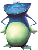 Official render of Globox as he appears in Rayman 2.