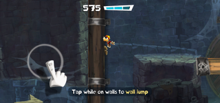 The game teaching the player to wall jump again.