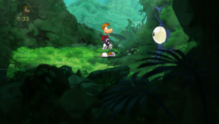The first relic is located in front of Rayman at eye level.