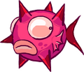A pink spiky fish