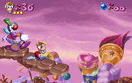 Rayman stunned by a big clown