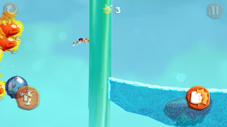 Rayman being chased by flying dragons